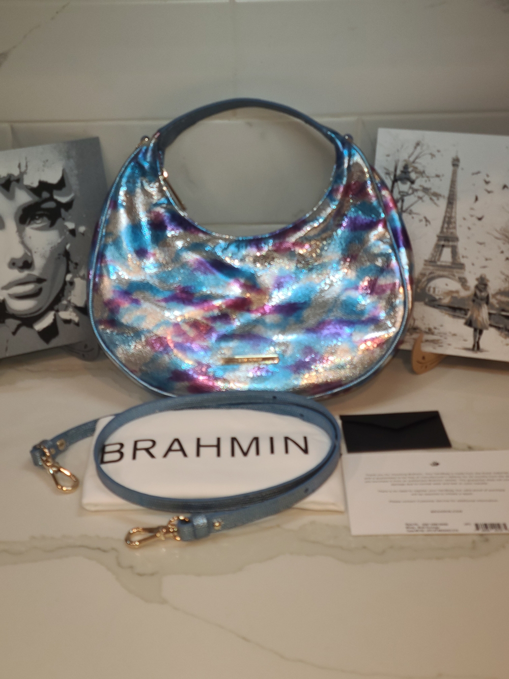Brahmin Mindy NWOT Crescent Shoulder Bag With Shoulder Strap